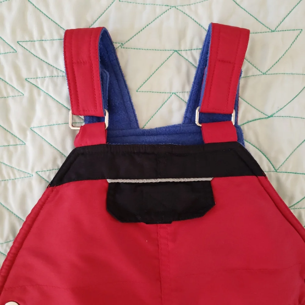 The Children's Place Red Fleece Lined Snow Bib Overalls